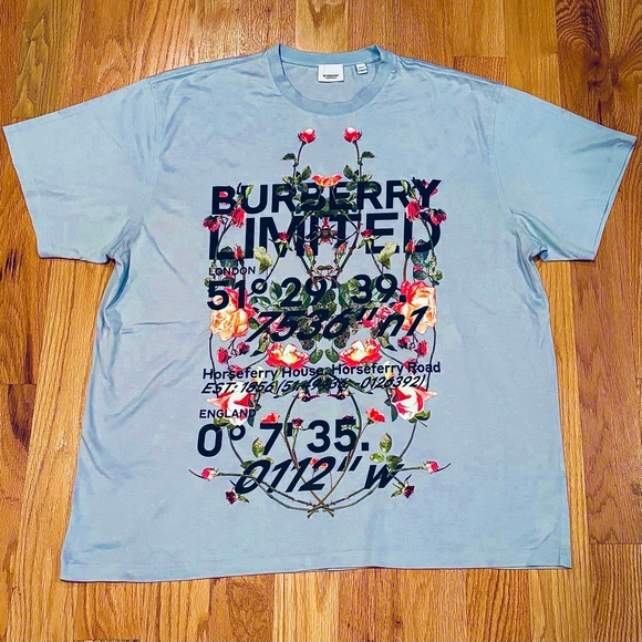 Burberry Light Blue Horseferry Runway Tshirt 🔥 - Picture 1 of 6